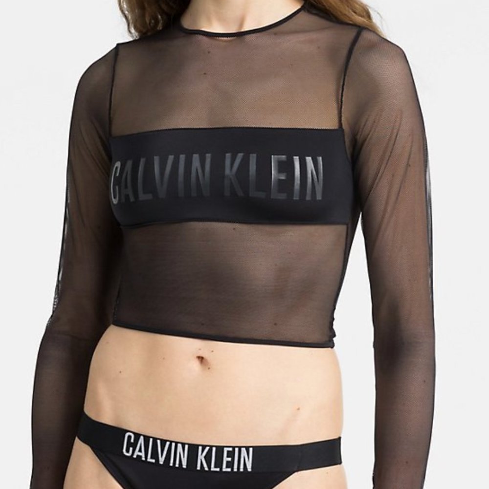Calvin Klein Black Mesh Crop Top
